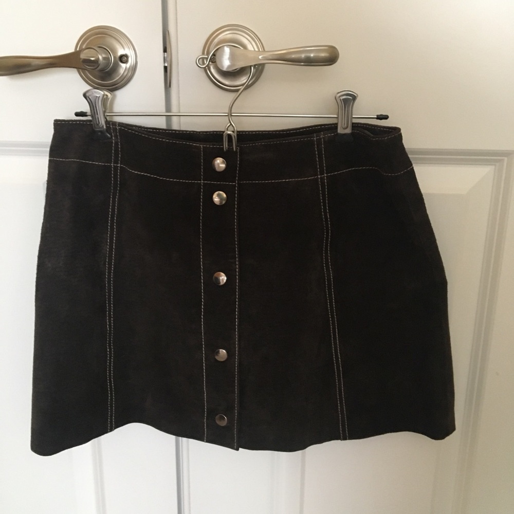 Vintage suede mini skirt
